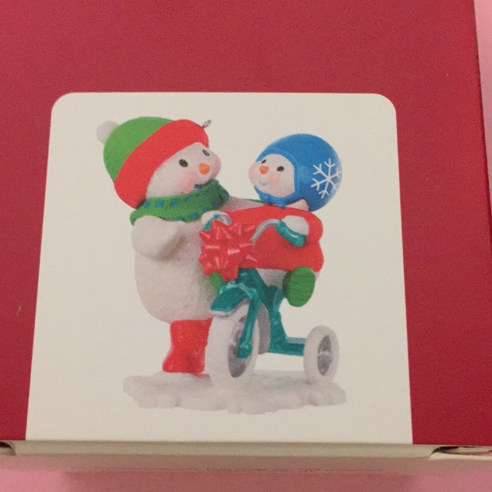 Hallmark Keepsake orn.  Trying out the new trike